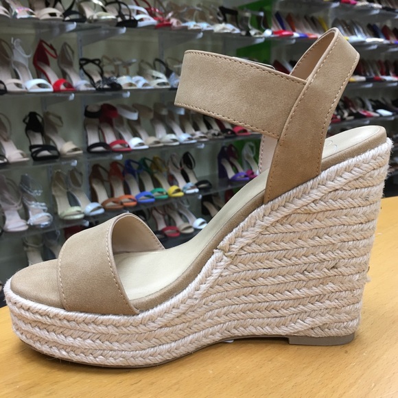 Delicious Camel Brown Espadrille 5” Wedge Sandal - Picture 7 of 8